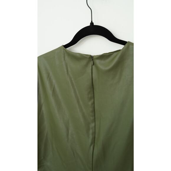 Shoshanna Green Faux Leather Rhea Dress Sz 12 - Picture 9 of 9